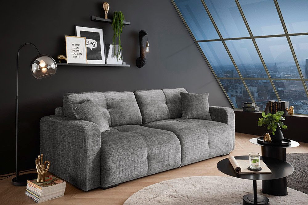 riess-ambiente Schlafsofa DIAMOND 235cm silbergrau - günstig online kaufen