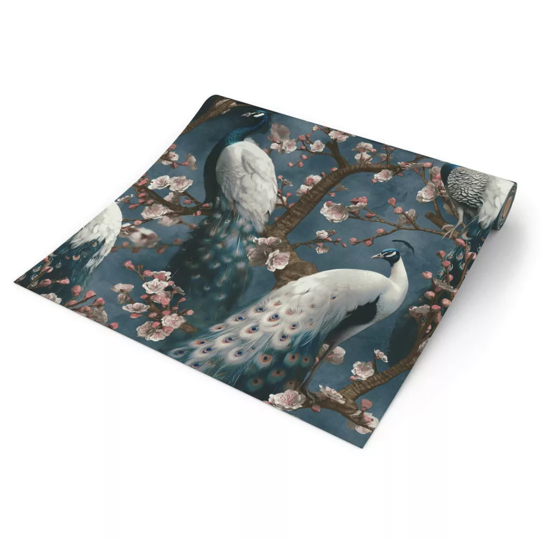 Erismann Vliestapete Pfau blau B/L: ca. 53x1005 cm günstig online kaufen