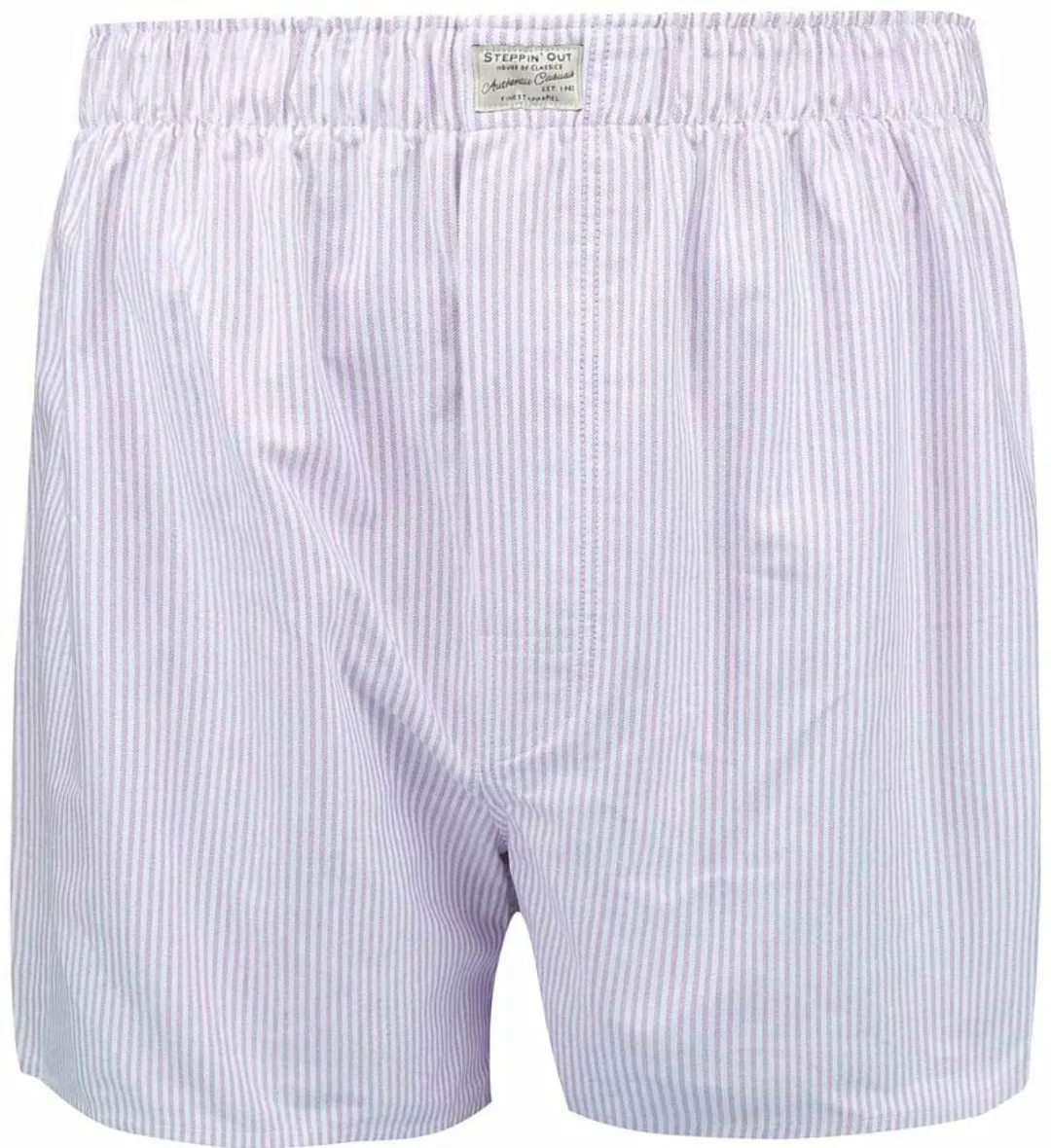 Steppin' Out Boxershort Striped Oxford Lila - Größe L günstig online kaufen