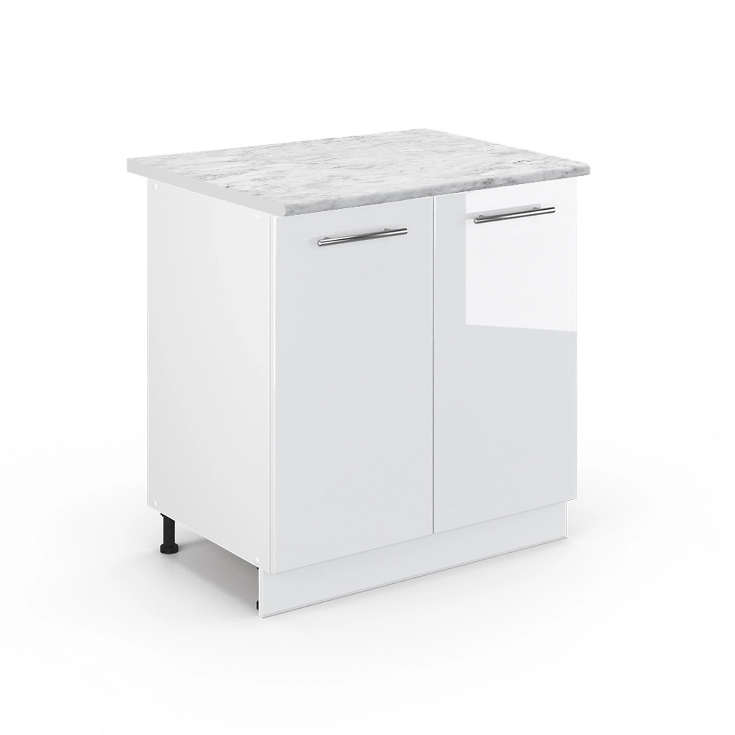 Vicco Spülenunterschrank Fame-Line, Weiß Hochglanz/Weiß, 80 günstig online kaufen