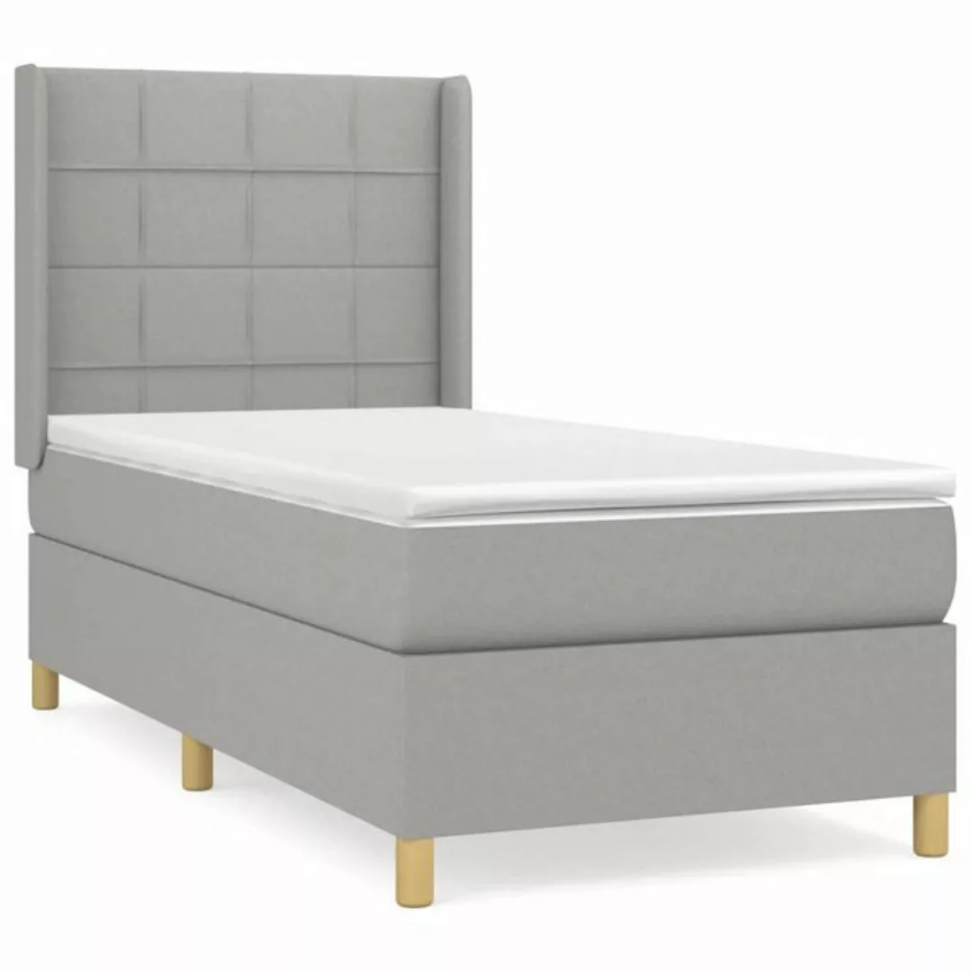 vidaXL Boxspringbett Boxspringbett mit Matratze Dunkelgrau 100x200 cm Stoff günstig online kaufen