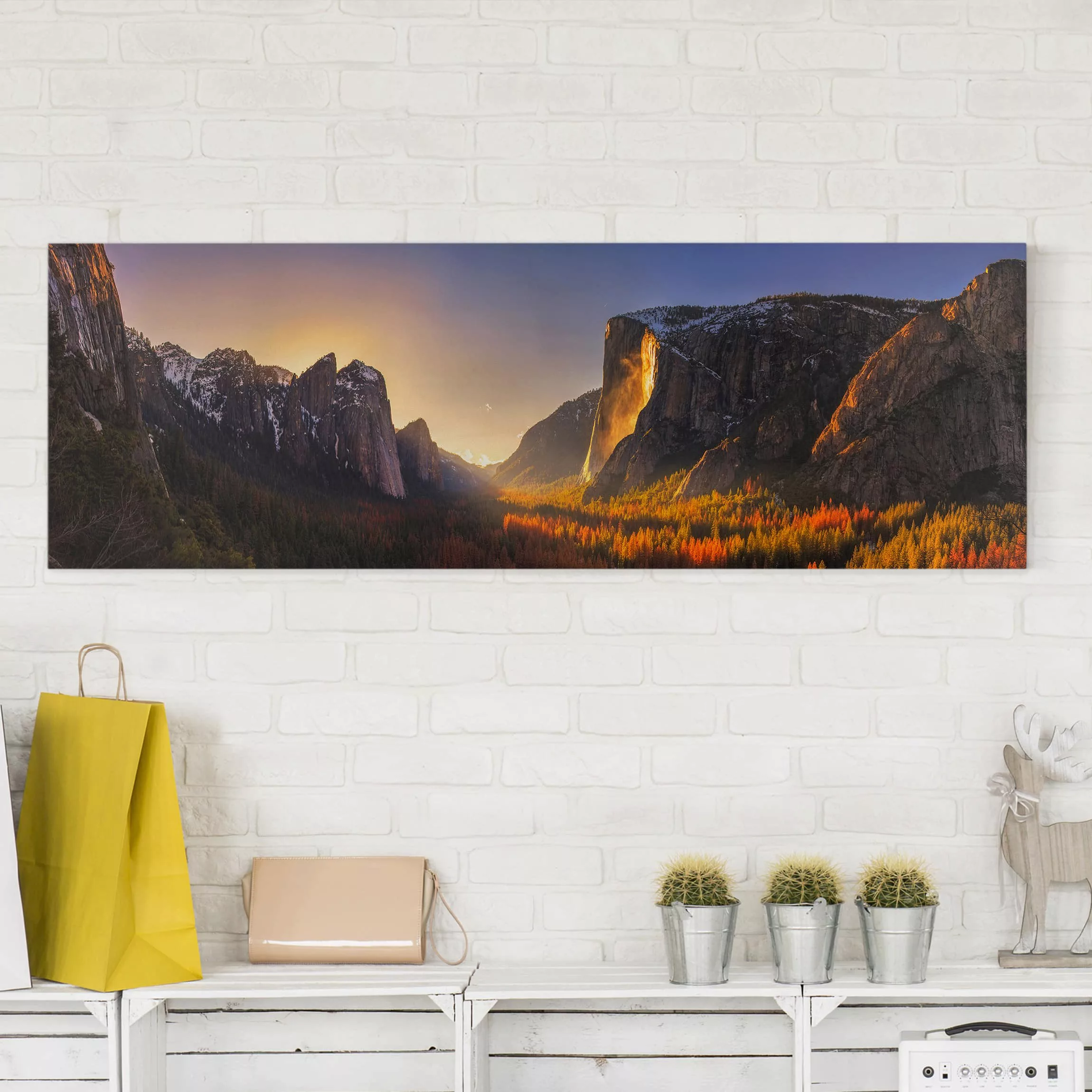 Leinwandbild Berg - Panorama Sonnenuntergang im Yosemite günstig online kaufen