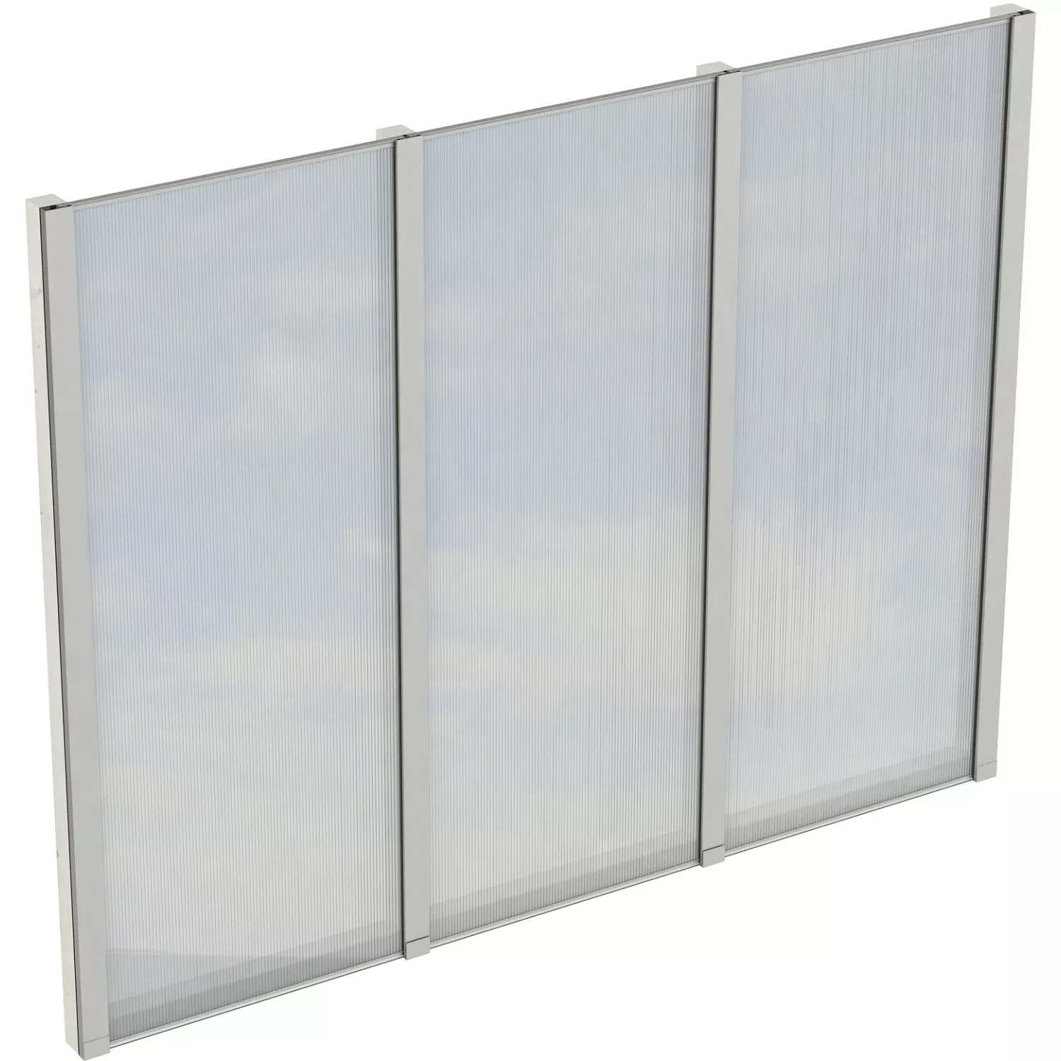 Skan Holz Seitenwand m. Polycarbonatplatten (FS) 255 x 200 cm Fichte Weiß günstig online kaufen
