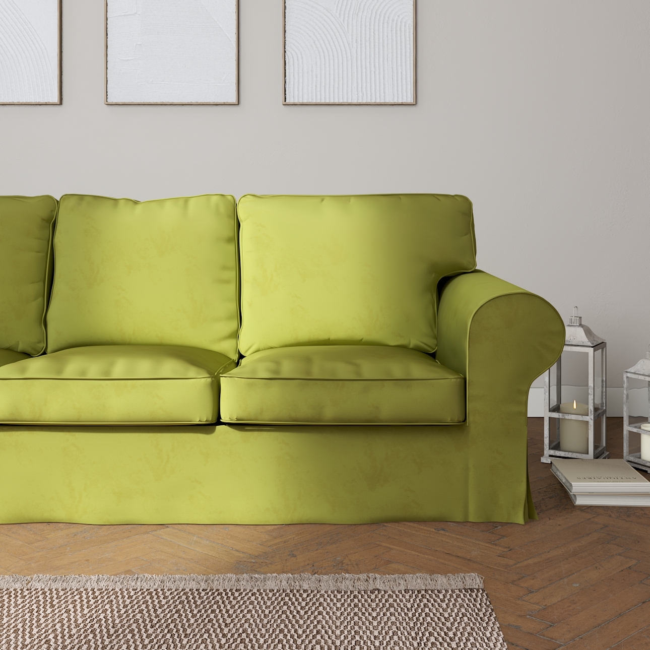 Bezug für Ektorp 3-Sitzer Schlafsofa, neues Modell (2013), limone, 40cm x 3 günstig online kaufen