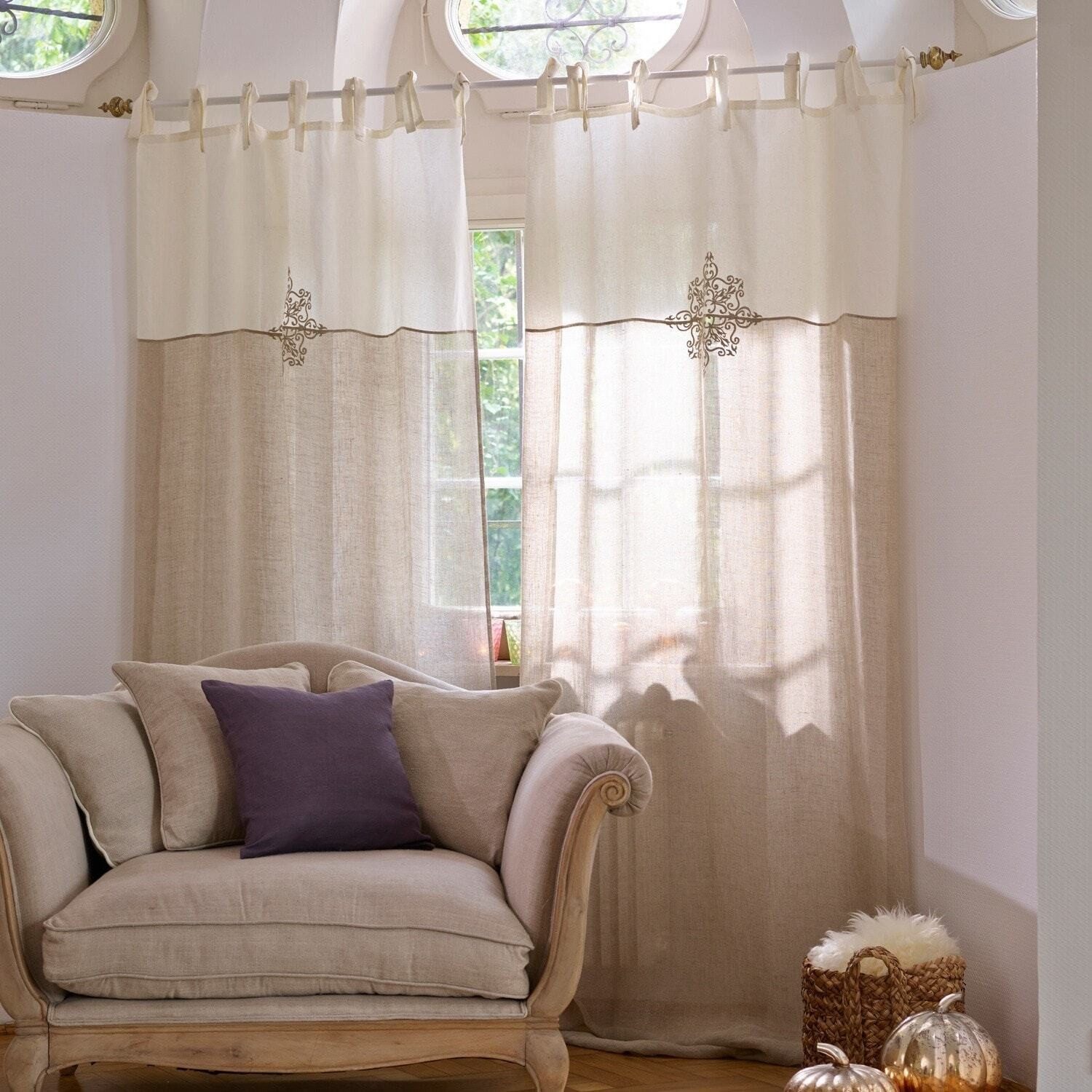 Mirabeau Vorhang Gardine Malandry creme/leinen günstig online kaufen