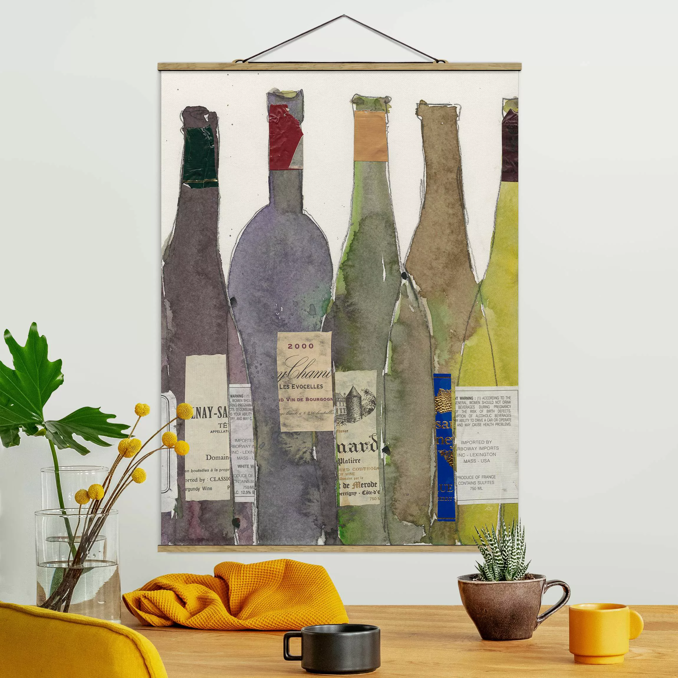 Stoffbild Küche mit Posterleisten - Hochformat Wein & Spirituosen IV günstig online kaufen