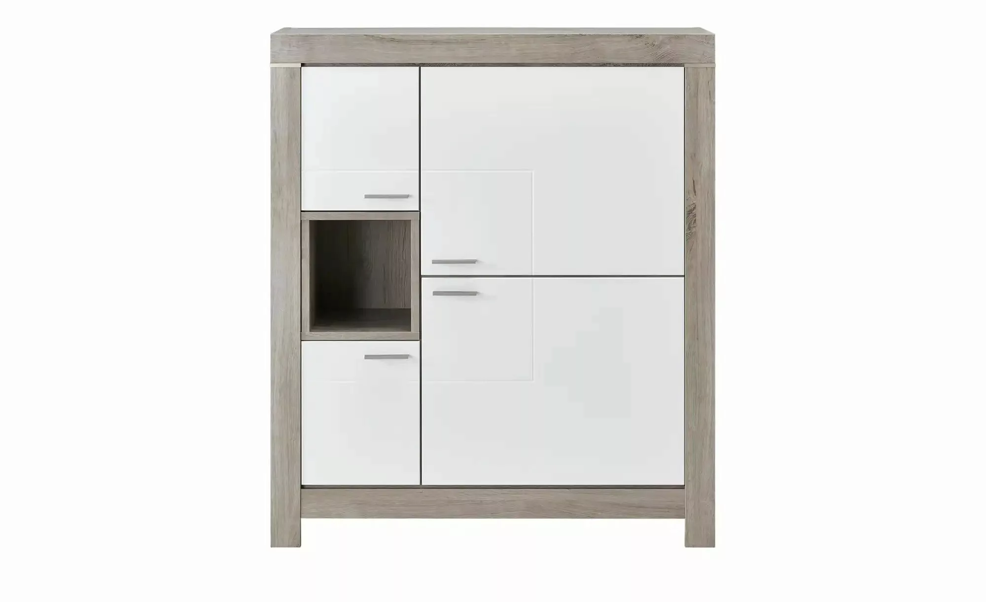 uno Highboard  Porto ¦ weiß ¦ Maße (cm): B: 118 H: 140 T: 42 Kommoden & Sid günstig online kaufen