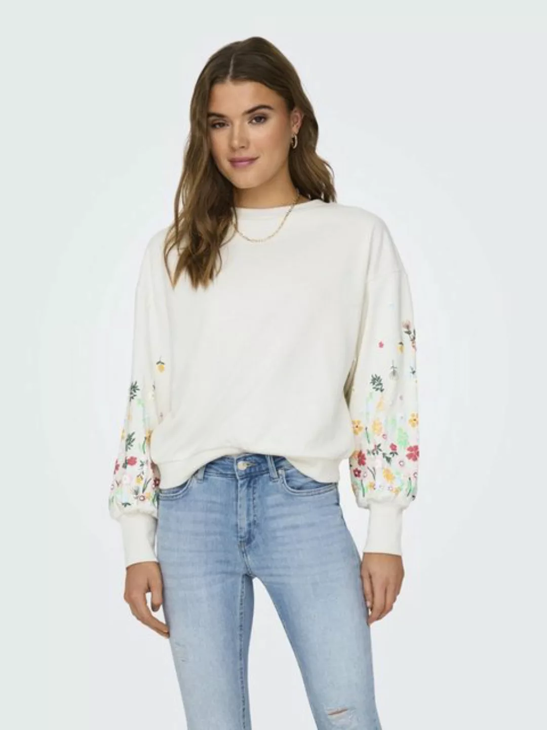 ONLY Sweatshirt ONLBROOKE L/S O-NECK FLOWER SWT günstig online kaufen