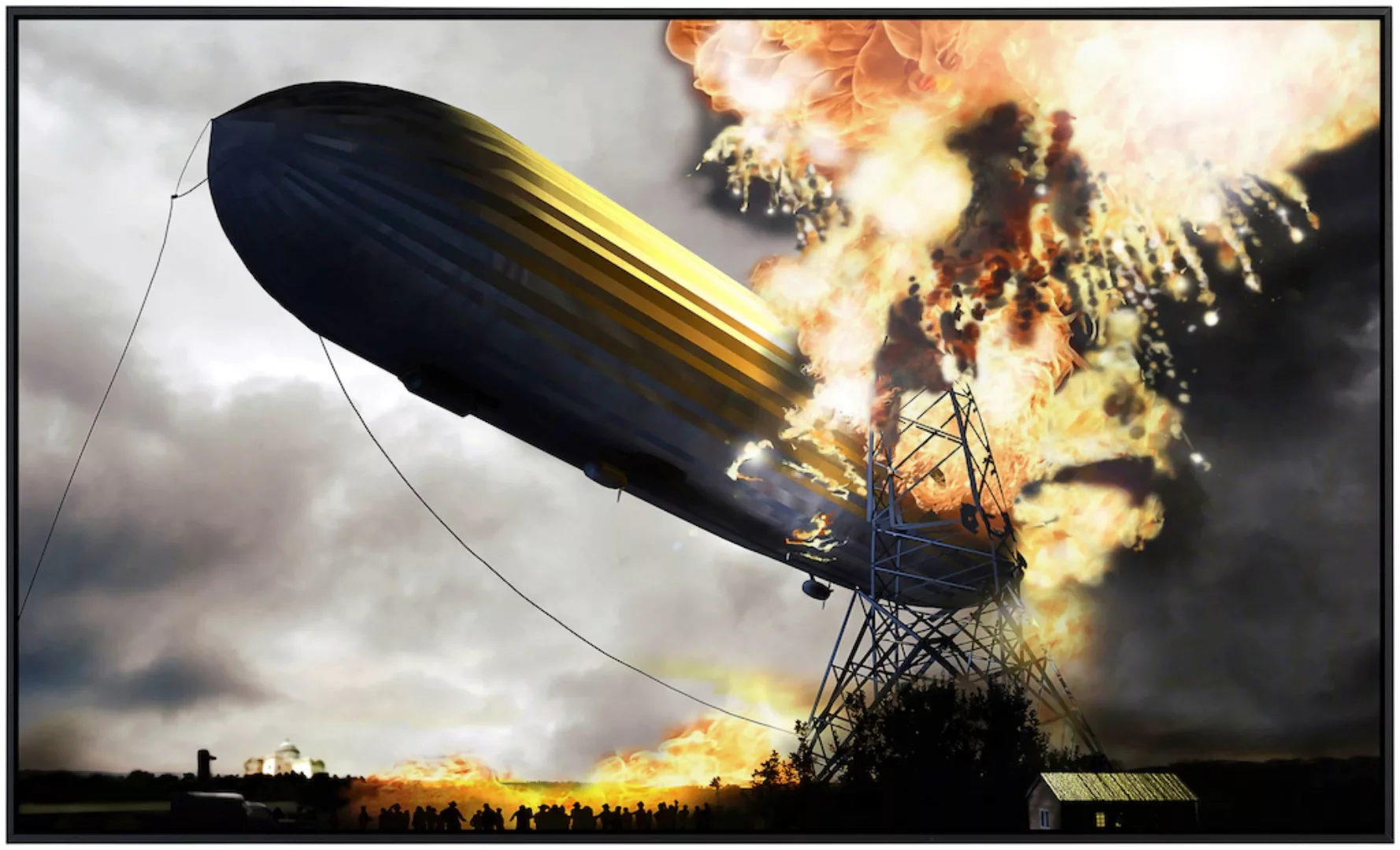 Papermoon Infrarotheizung »Zeppelin mit Explosion«, sehr angenehme Strahlun günstig online kaufen