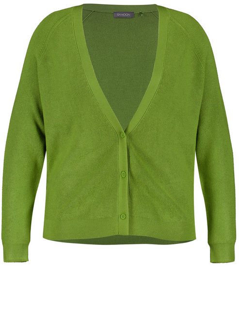 Samoon Cardigan Basic Strickjacke aus Rippstrick günstig online kaufen