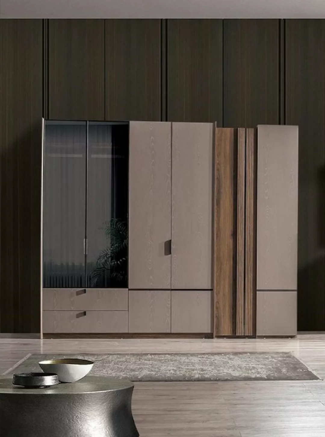 JVmoebel Kleiderschrank Beiger Kleiderschrank Designer Schlafzimmer Möbel M günstig online kaufen