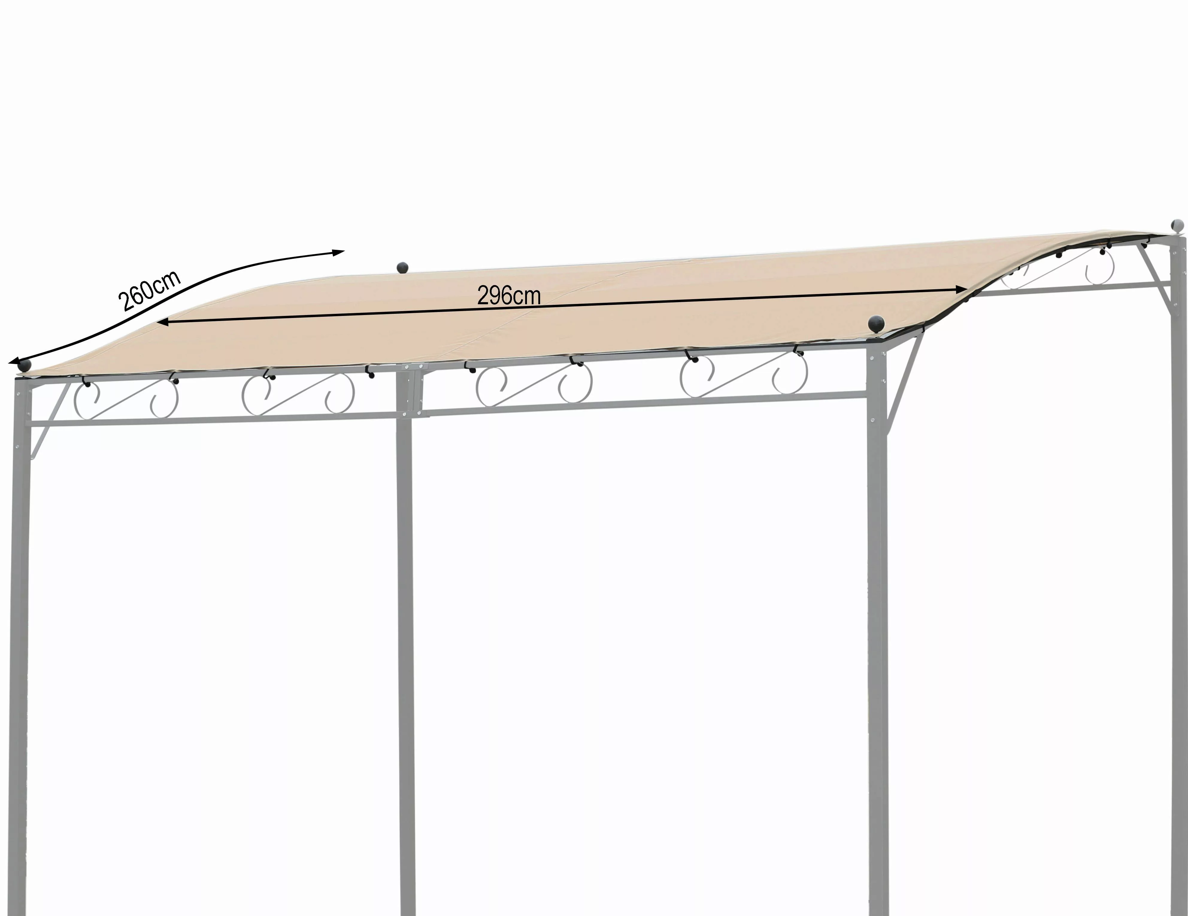 Quick Star Anbaupavillon Ersatzdach 250x300cm Sand, günstig online kaufen