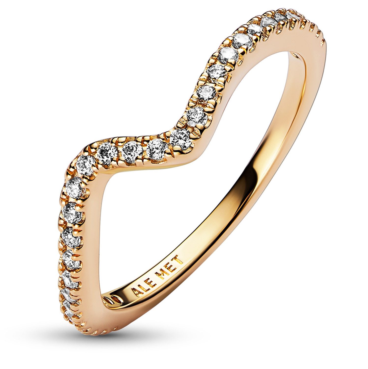 Pandora Fingerring Funkelnde Welle Goldfarben günstig online kaufen