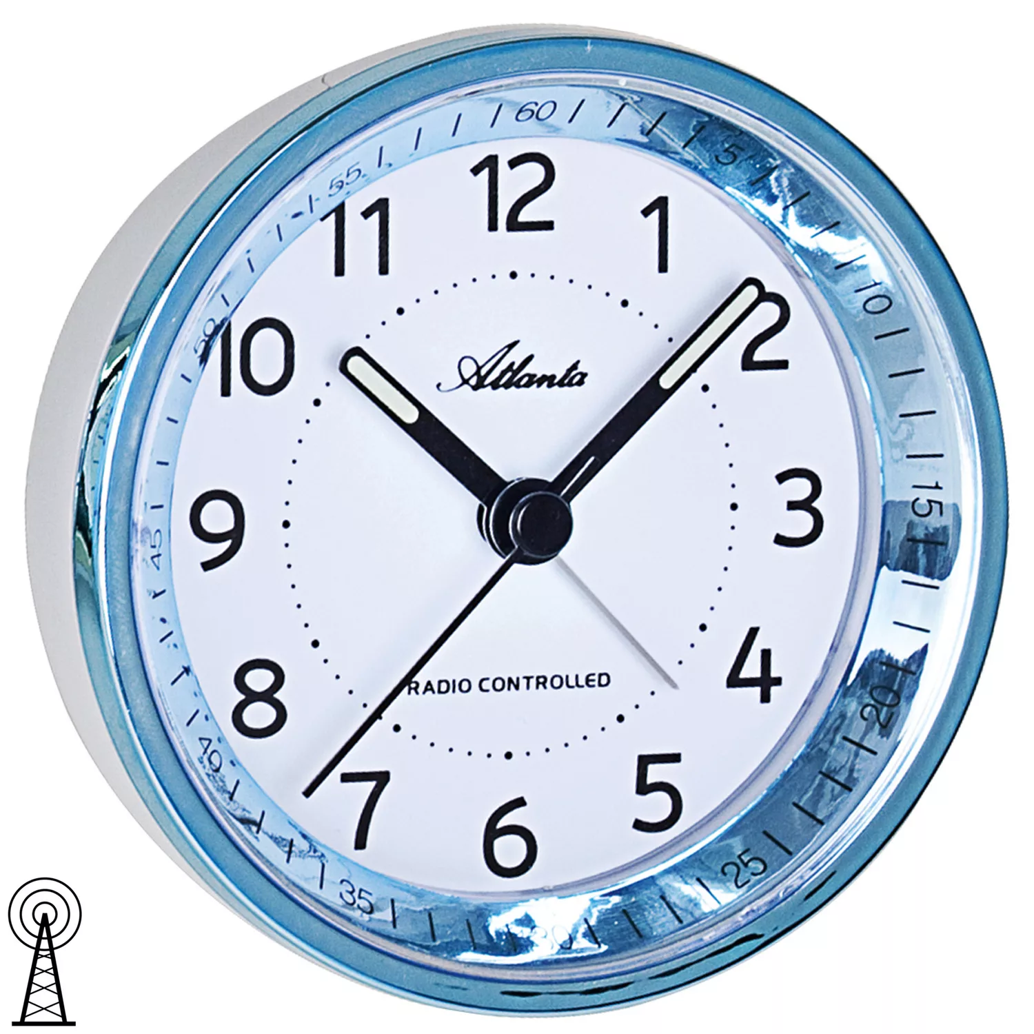 Atlanta 1858/5 Wecker Funk Funkwecker Blau Mit Licht Snooze günstig online kaufen