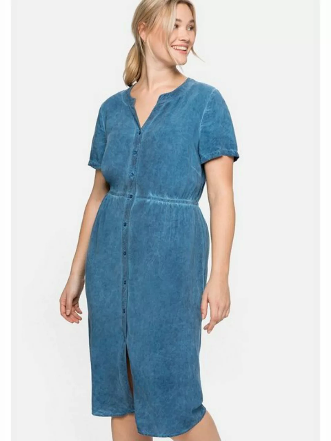 Sheego Blusenkleid Große Größen aus Viskose, in Oil-dyed-Waschung günstig online kaufen