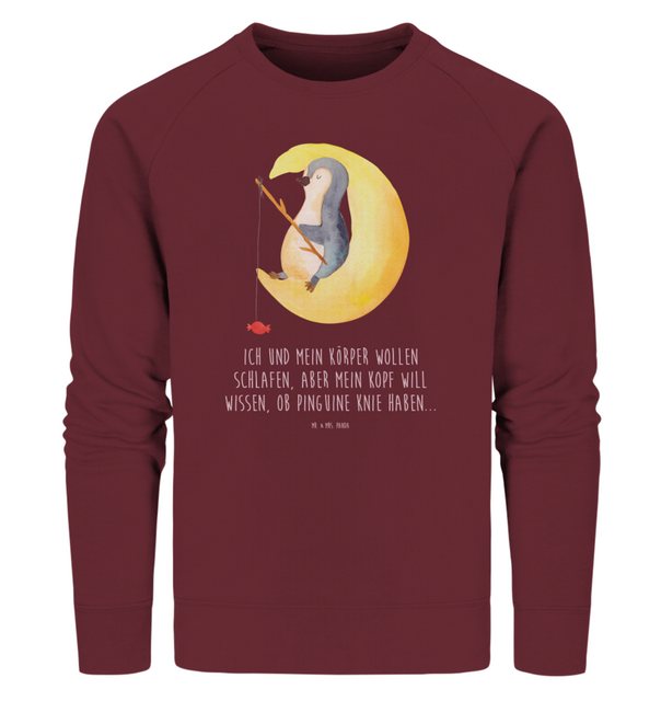 Mr. & Mrs. Panda Longpullover Größe XXL Pinguin Mond - Burgundy - Geschenk, günstig online kaufen