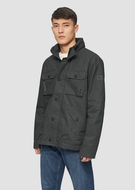 s.Oliver Allwetterjacke Jacke im Utility-Stil mit Kapuze im Kragen Logo günstig online kaufen