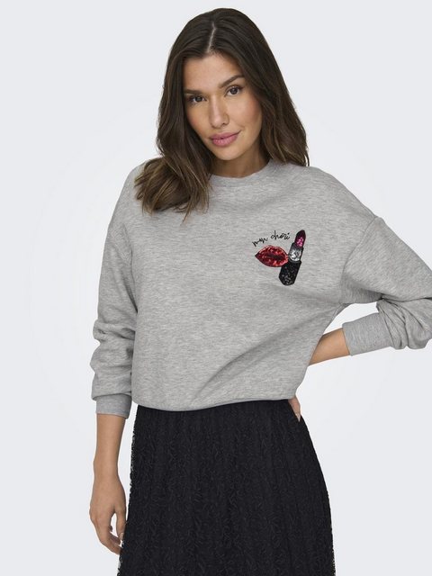 ONLY Sweater ONLKINJA L/S LIPSTICK O-NECK BOX SWT günstig online kaufen