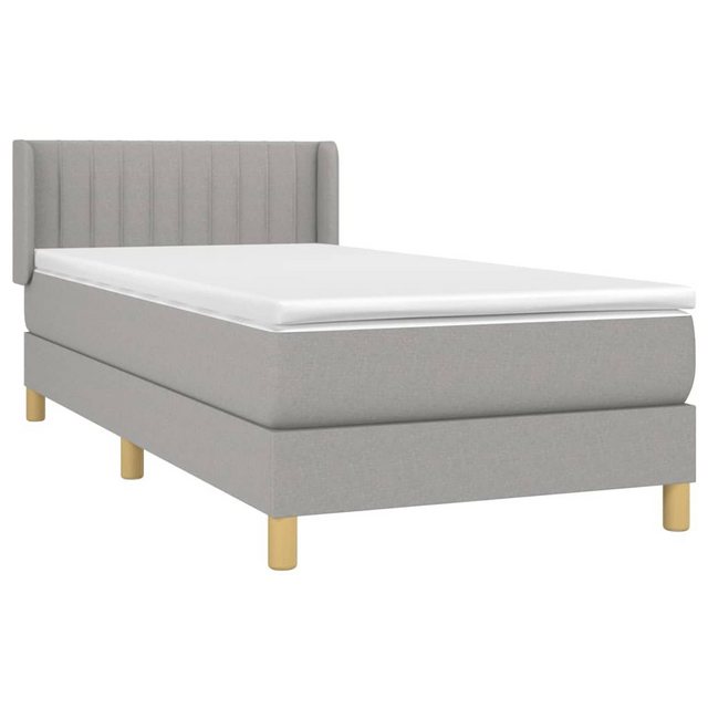 vidaXL Boxspringbett Boxspringbett mit Matratze Hellgrau 80x200 cm Stoff Be günstig online kaufen