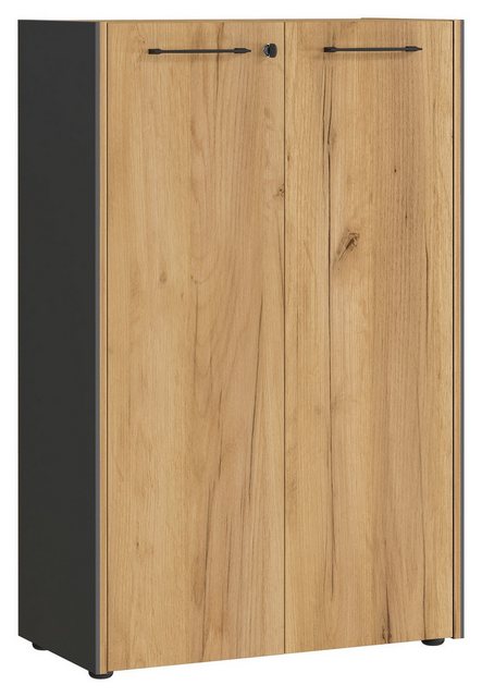 Vito Aktenschrank PODIUM, B 75 cm, T 40 cm, Graphit Dekor, Navarra Eiche De günstig online kaufen