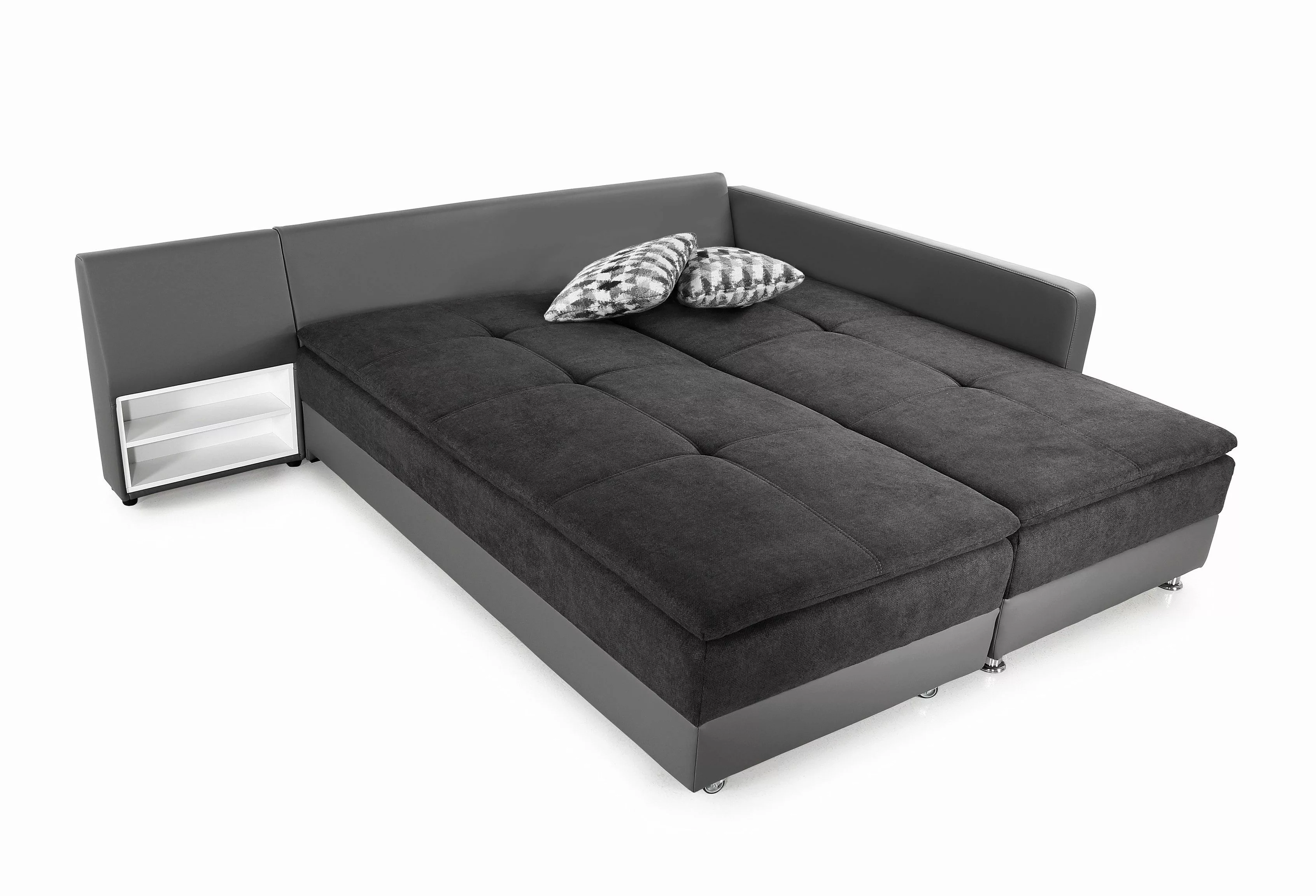 luma-home Ecksofa 15105, Dauerschläfer-Doppelbett B306/T223/H95 cm, günstig online kaufen