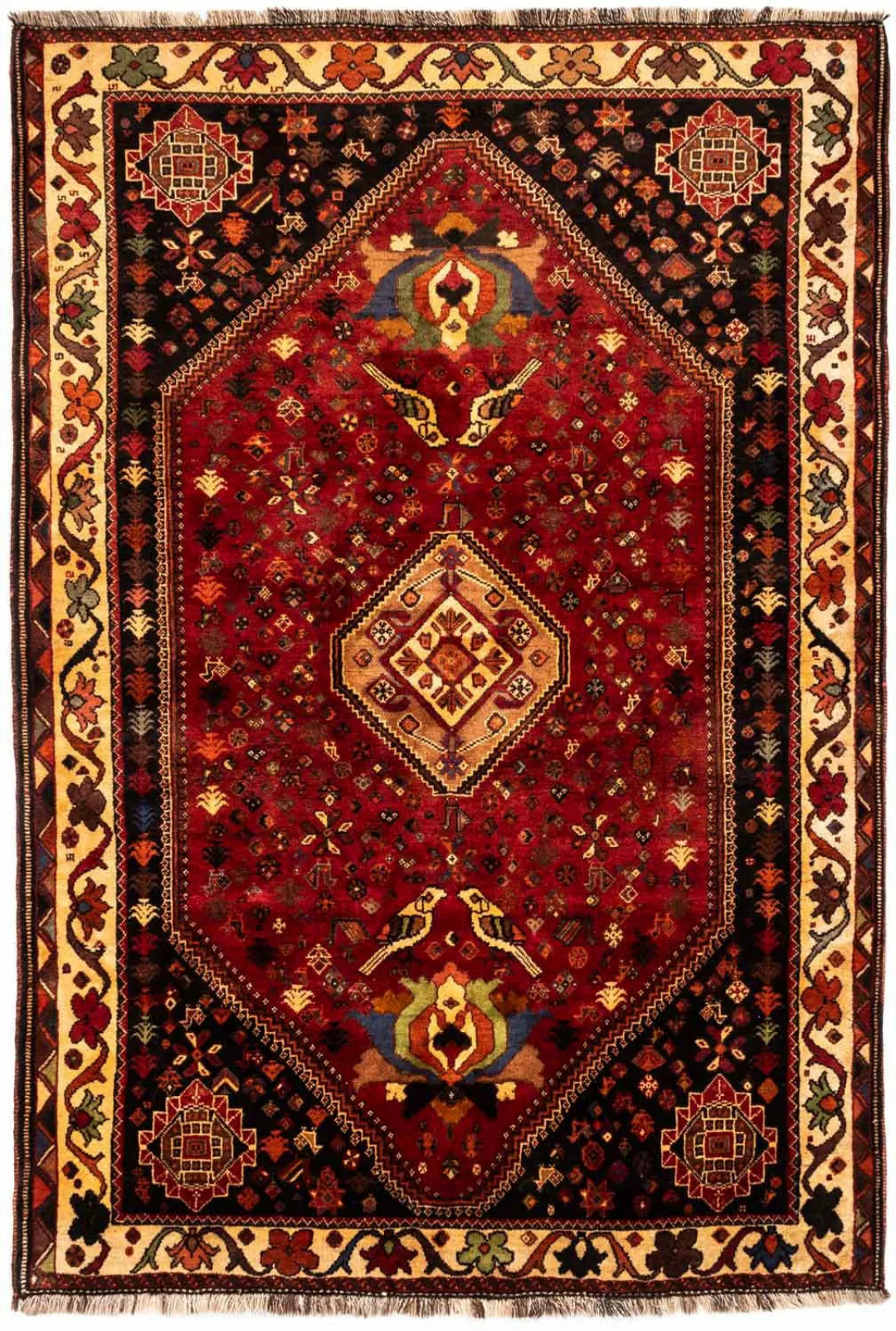 morgenland Wollteppich »Shiraz Medaillon 278 x 165 cm«, rechteckig, 1 mm Hö günstig online kaufen