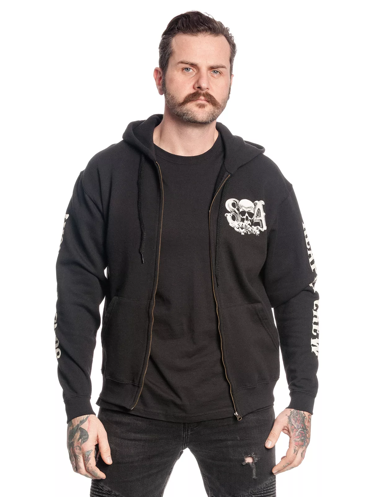 Sons of Anarchy Reaper Crew Herren Kapuzensweatjacke schwarz günstig online kaufen