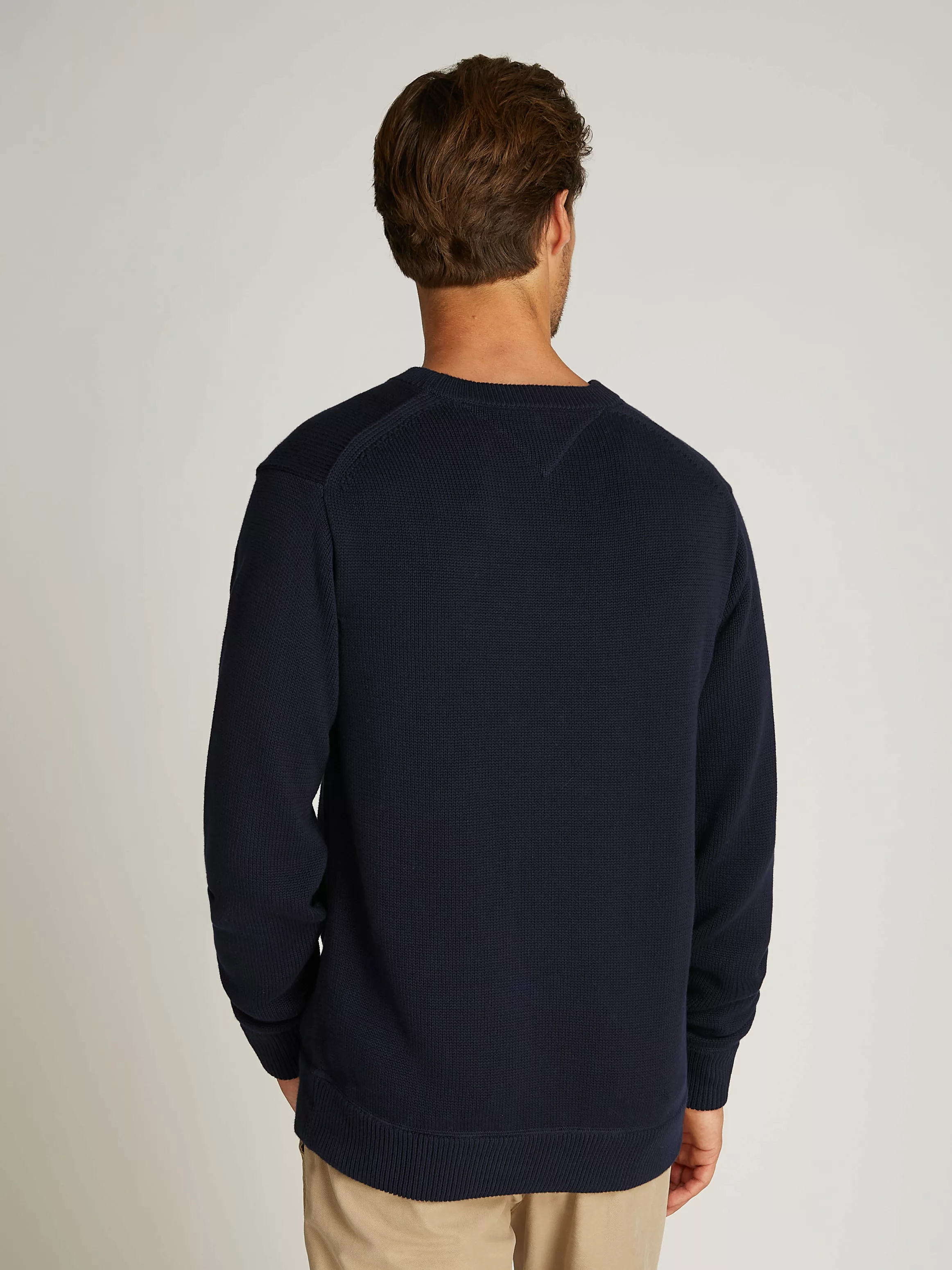 Tommy Hilfiger Strickpullover CHUNKY COTTON C NECK mit Logosrickerei günstig online kaufen