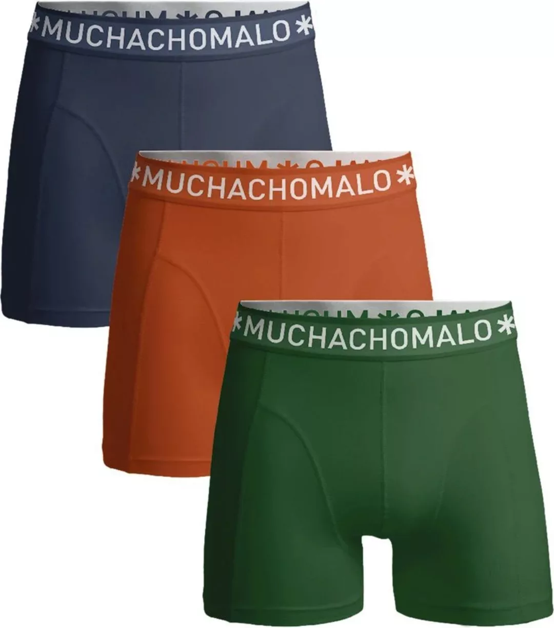 Muchachomalo Shorts 3er-Pack Solid Grün Blau Orange - Größe XL günstig online kaufen