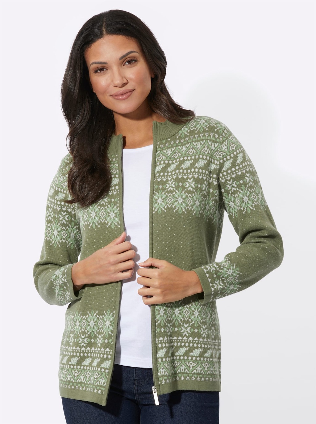 Classic Basics Jacquardstrickjacke günstig online kaufen