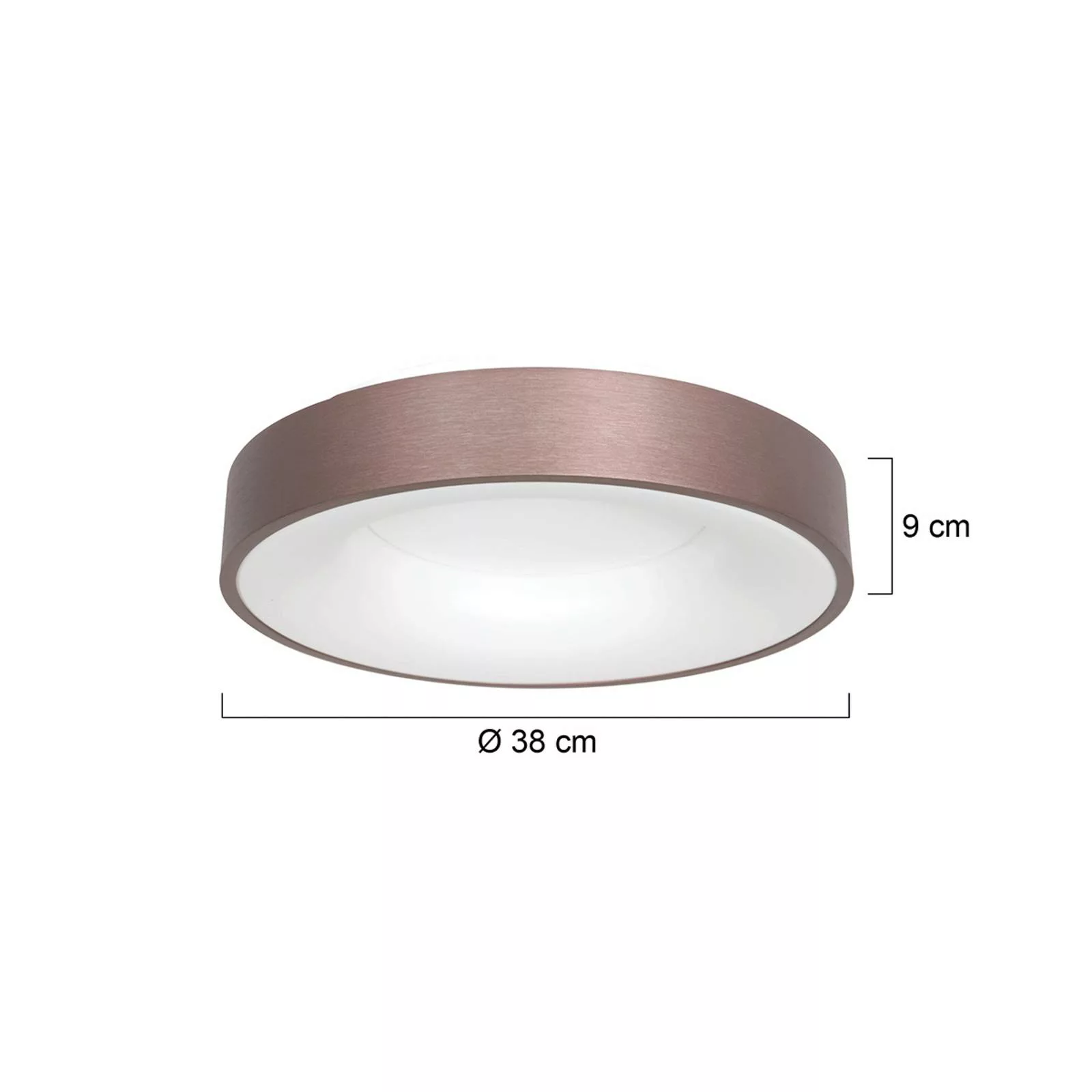 LED-Deckenleuchte Ringlede, 2.700 K Ø 38 cm bronze günstig online kaufen