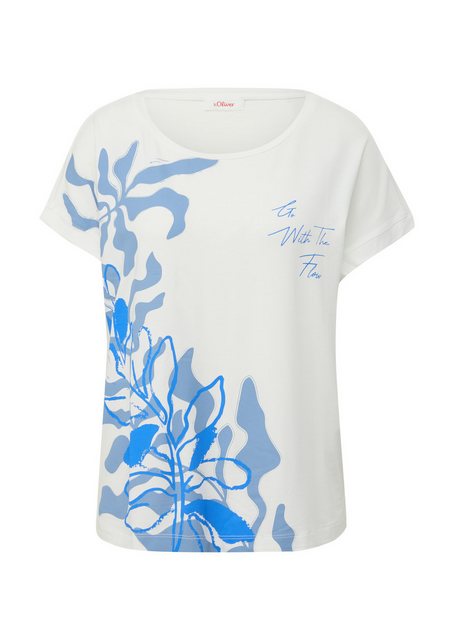 s.Oliver Print-Shirt mit großem Floral-Print günstig online kaufen