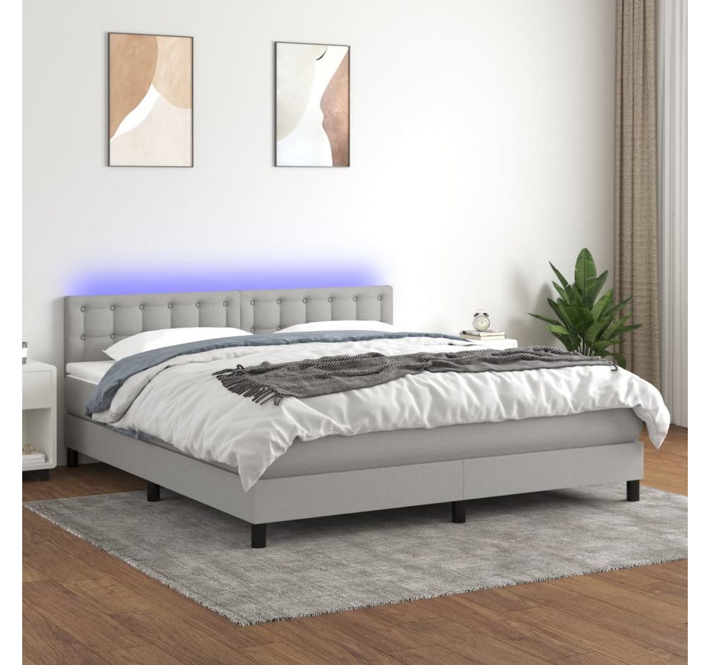 vidaXL Boxspringbett Bett Boxspringbett komplett mit Matratze & LED Stoff ( günstig online kaufen