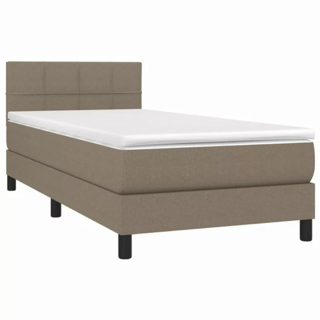 vidaXL Bett Boxspringbett mit Matratze Taupe 90x200 cm Stoff günstig online kaufen