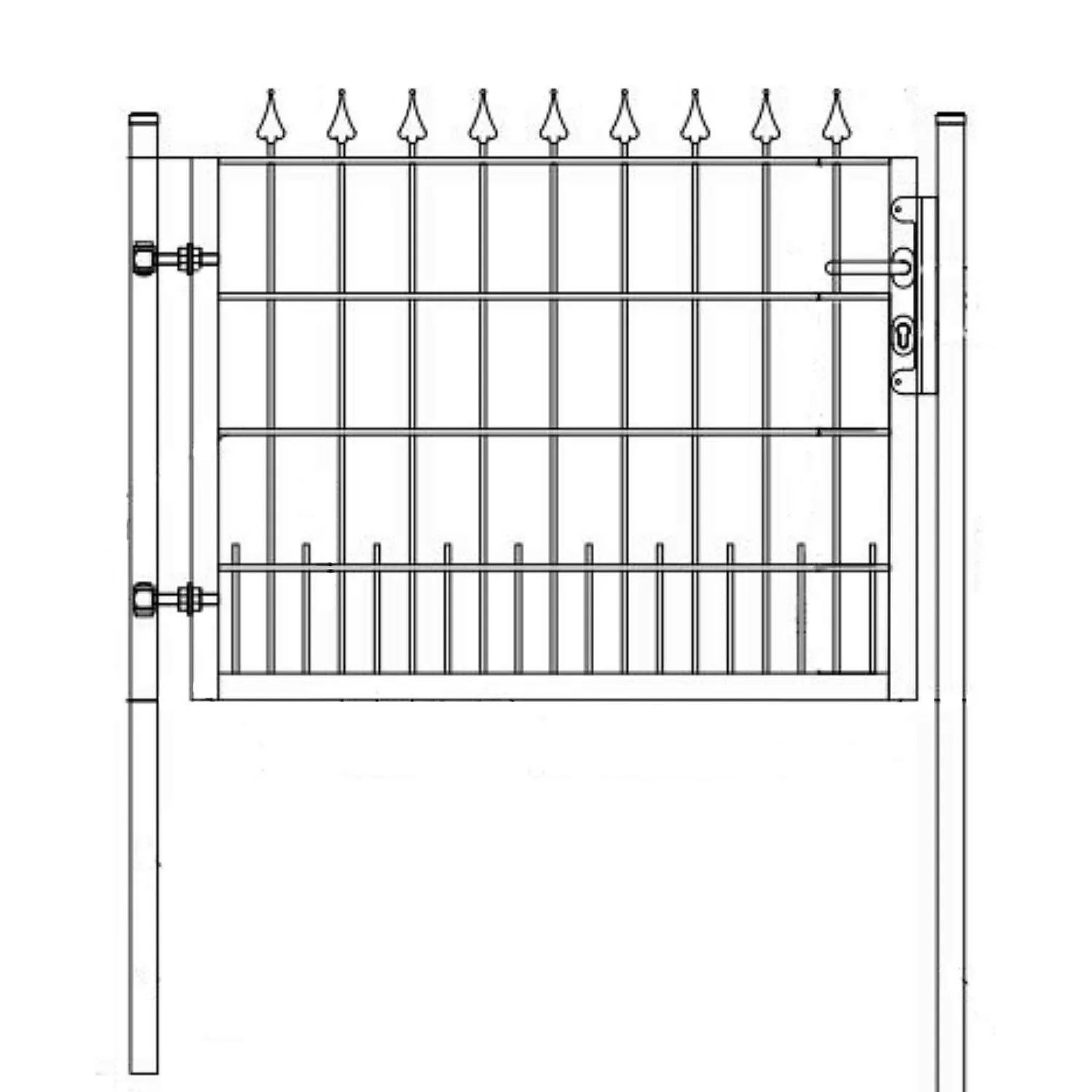 Schmuckzaun Tor U20 mit Spitze Lilie Anthrazit 120 cm x 120 cm günstig online kaufen