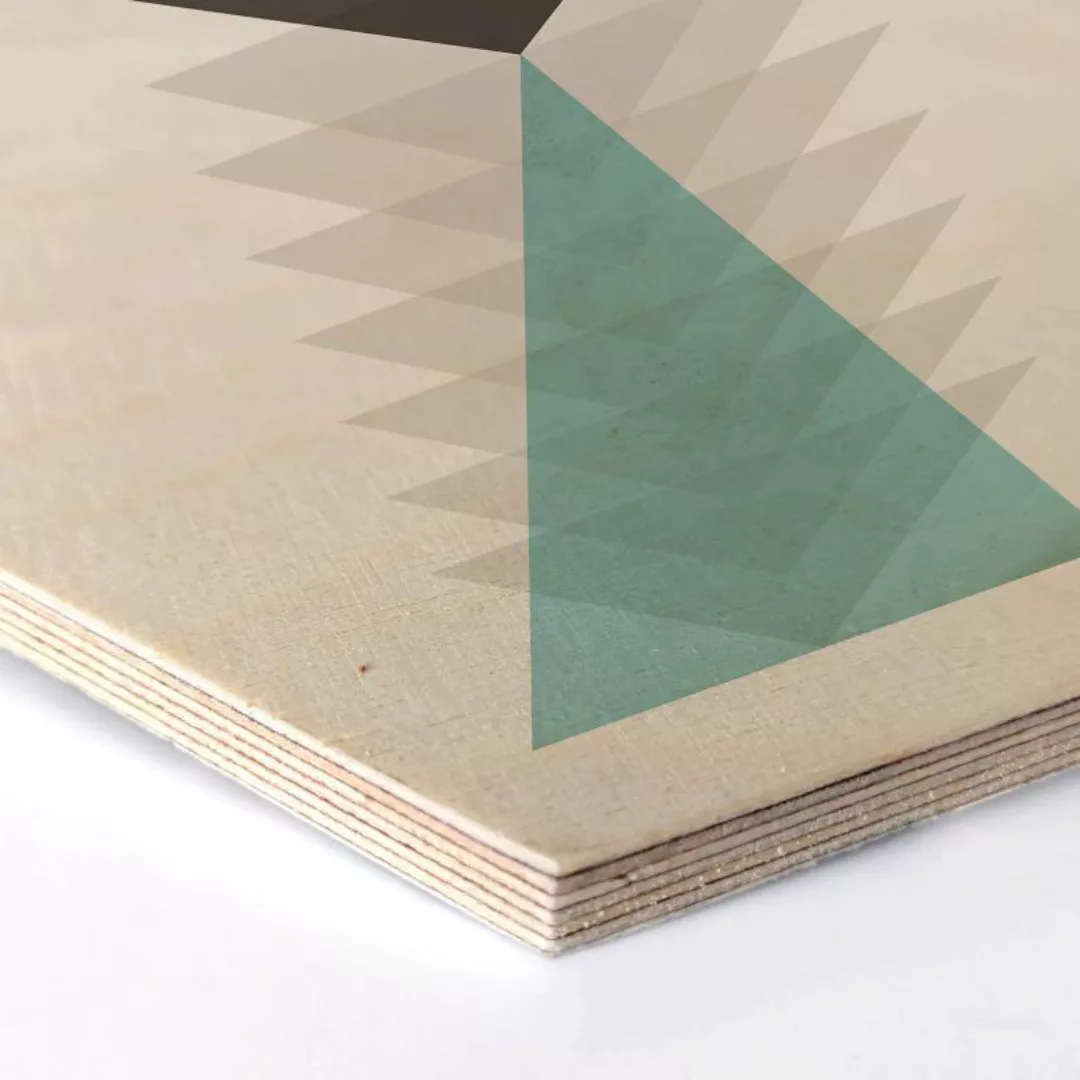 Wall-Art Holzbild »Geometrische Deko pink Dreieck«, (1 St.), vintage Holzsc günstig online kaufen