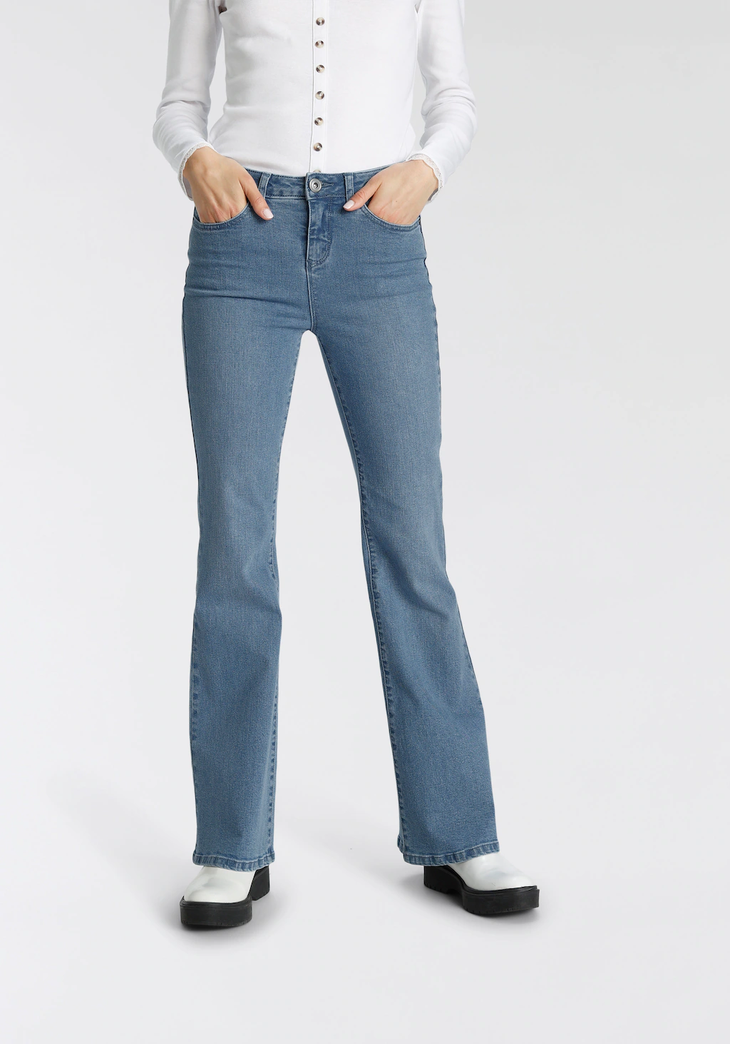 AJC High-waist-Jeans in Flared Form im 5-Pocket-Style günstig online kaufen