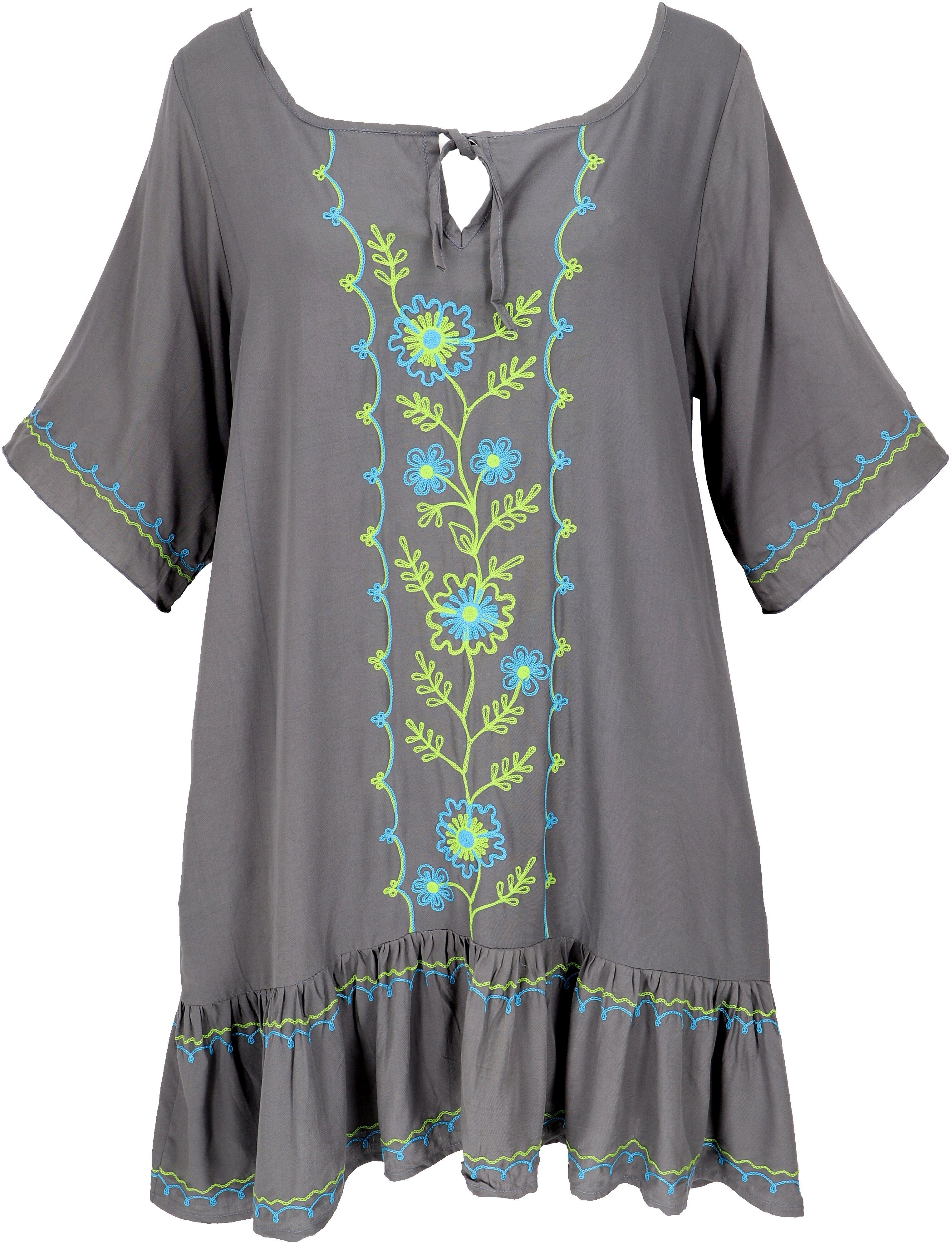 Guru-Shop Midikleid Bestickte Hippie Tunika, Boho günstig online kaufen