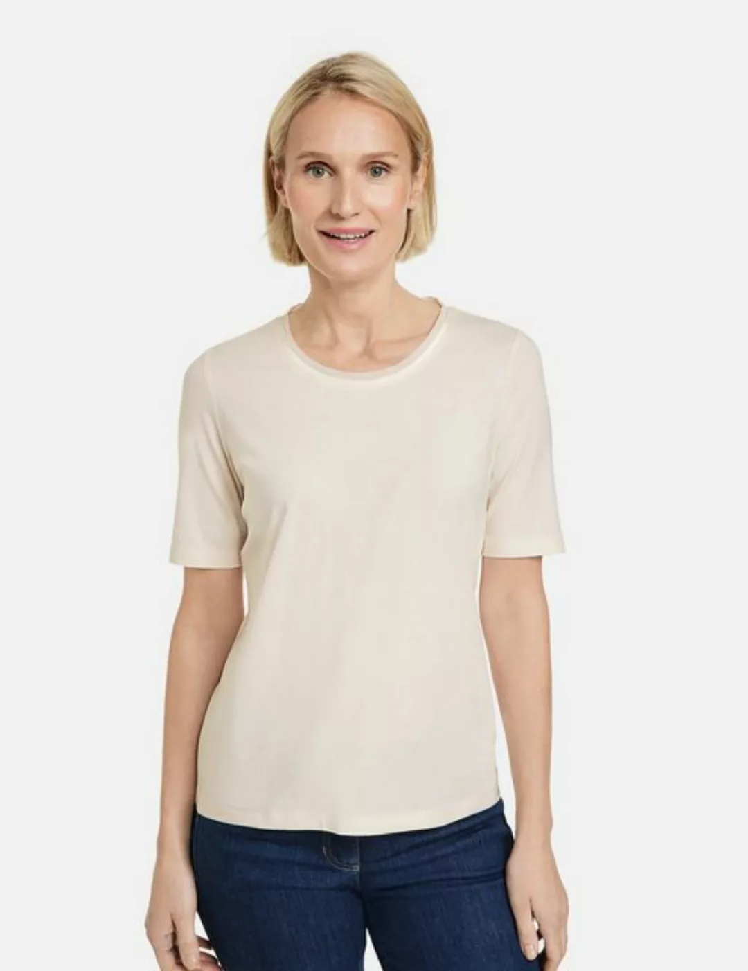 GERRY WEBER Kurzarmshirt T-Shirt mit dekorativer Ausschnittblende günstig online kaufen