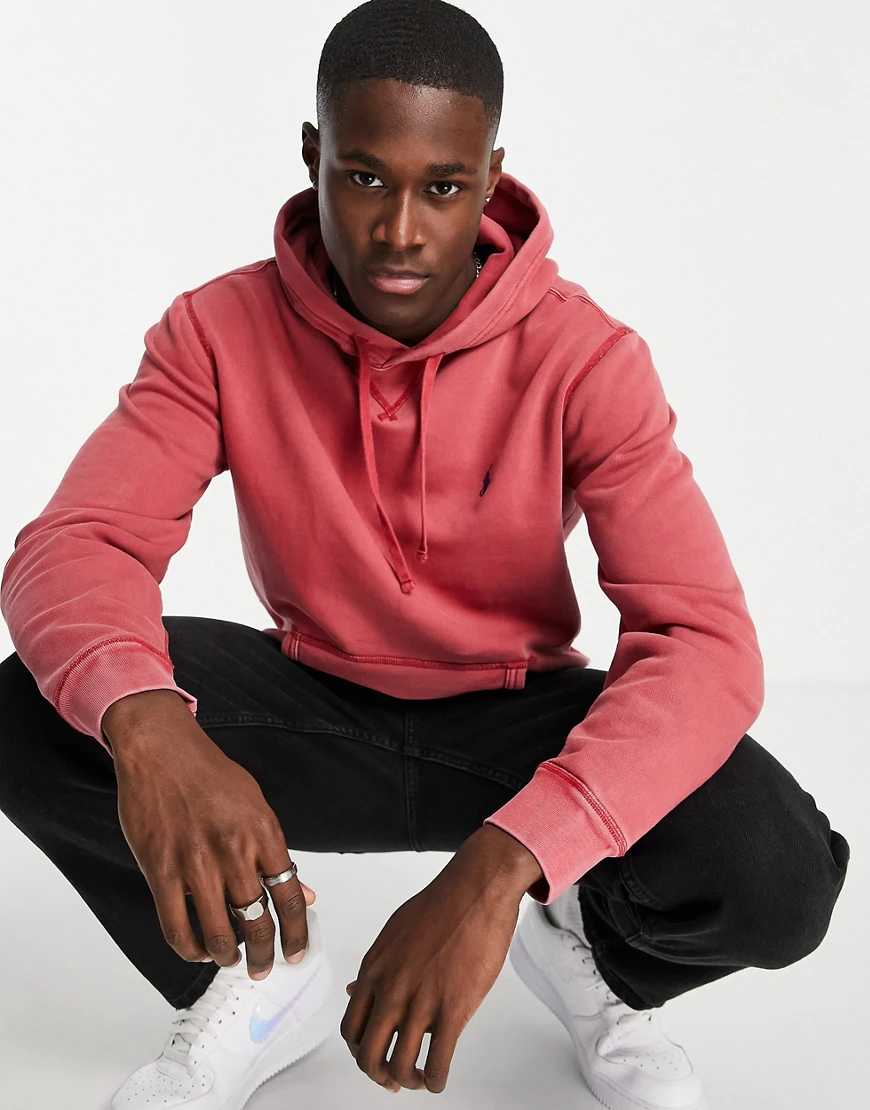 Polo Ralph Lauren – Kapuzenpullover in Rot mit Markenlogo günstig online kaufen