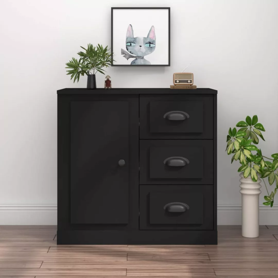 Vidaxl Sideboard Schwarz 70x35,5x67,5 Cm Holzwerkstoff günstig online kaufen