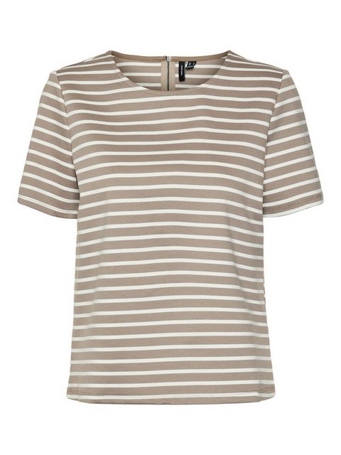 Vero Moda T-Shirt Rundhals Blusen Shirt mit Zip-Fly Design Halb Arm VMABBY günstig online kaufen