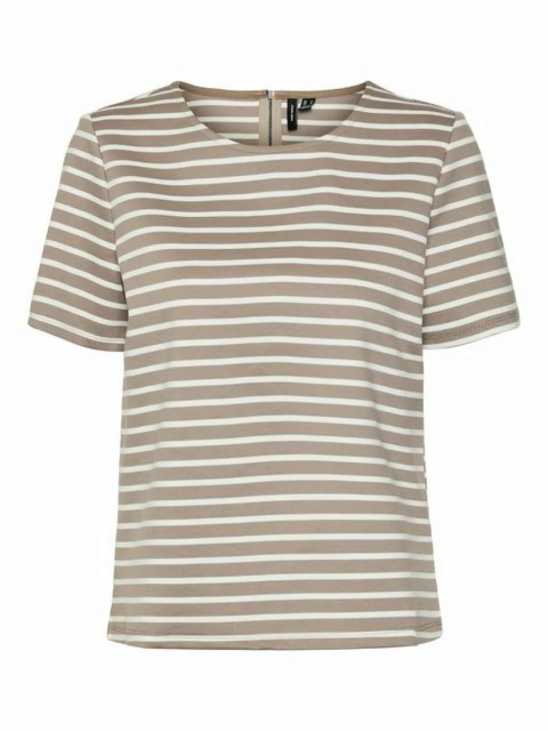 Vero Moda T-Shirt Rundhals Blusen Shirt mit Zip-Fly Design Halb Arm VMABBY günstig online kaufen