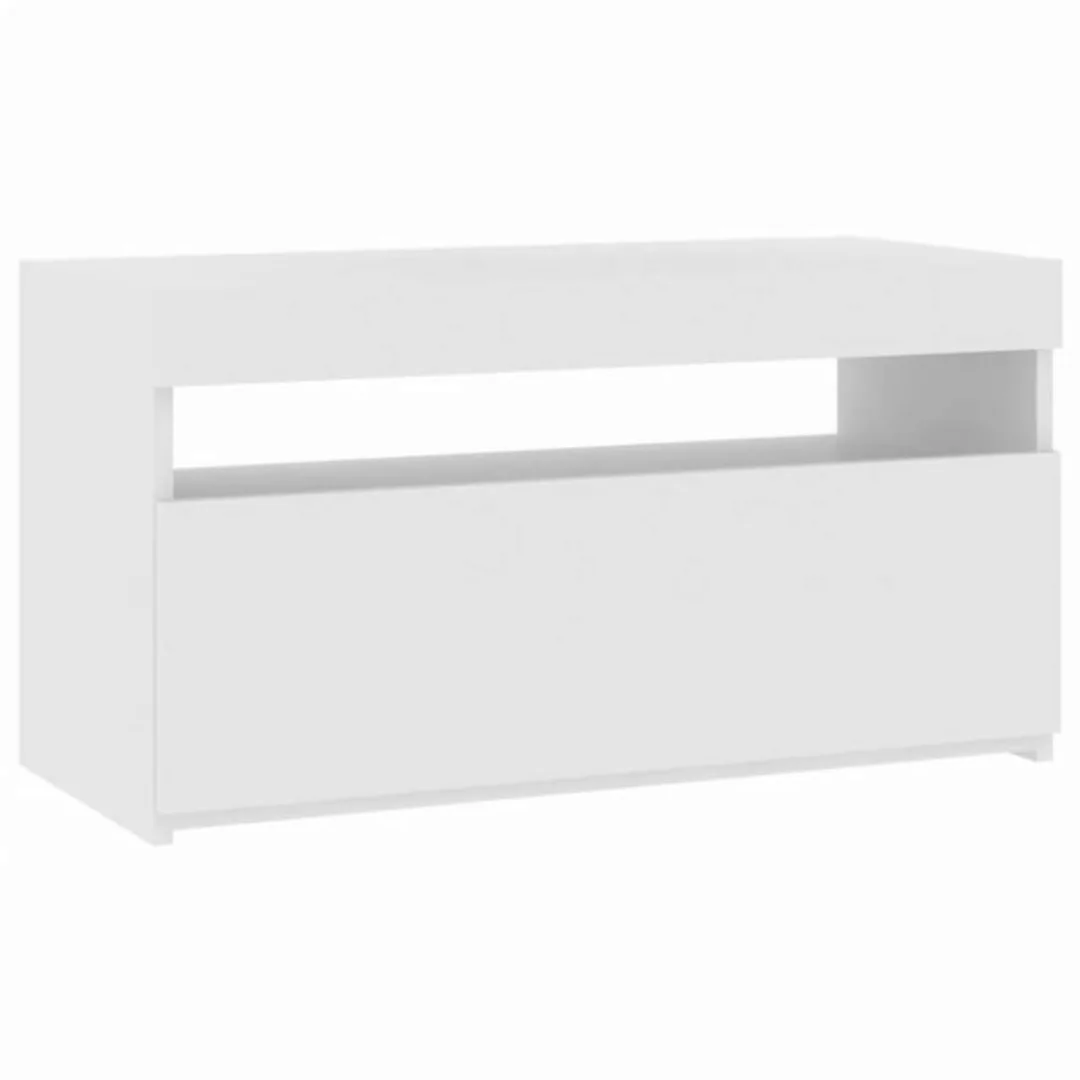 vidaXL TV-Schrank TV-Schrank mit LED Leuchten Weiß 75x35x40 cm Lowboard günstig online kaufen