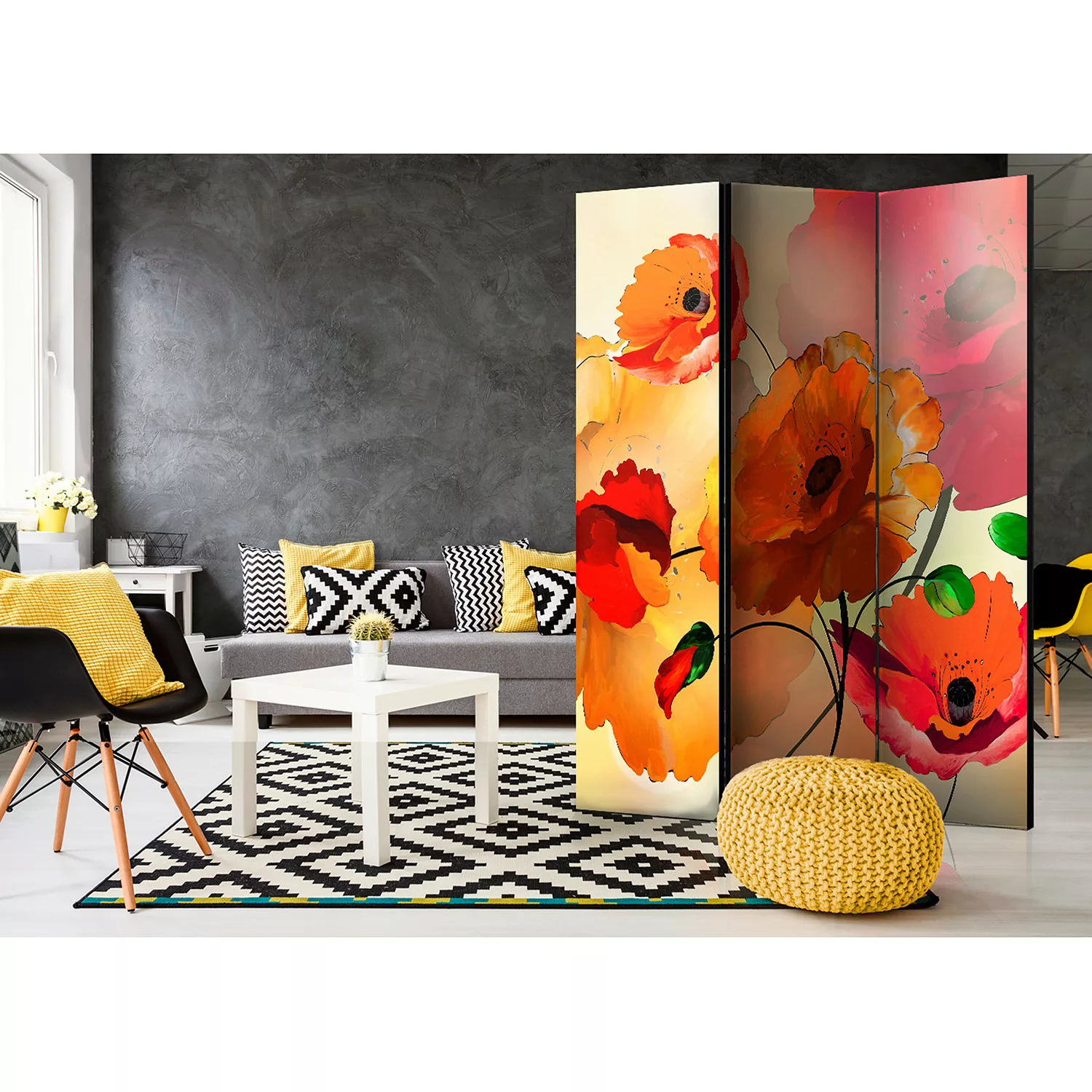 home24 Paravent Velvet Poppies günstig online kaufen