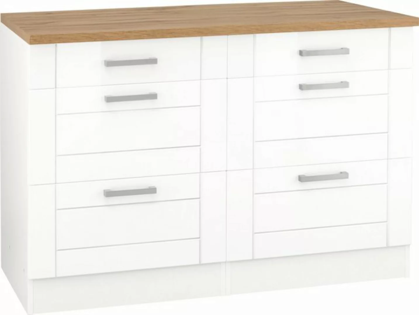 KOCHSTATION Unterschrank "KS-Tinnum", 120 cm breit, Metallgriffe, MDF Front günstig online kaufen