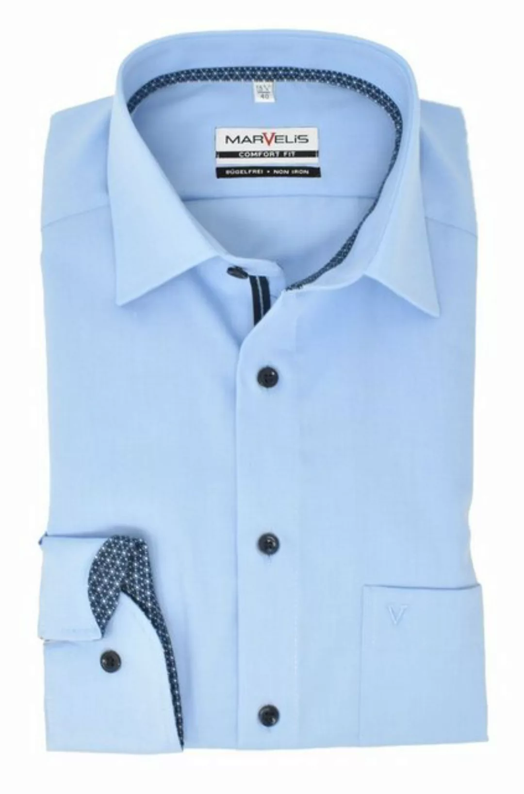 MARVELIS Businesshemd Businesshemd - Comfort Fit - Langarm - Einfarbig - He günstig online kaufen