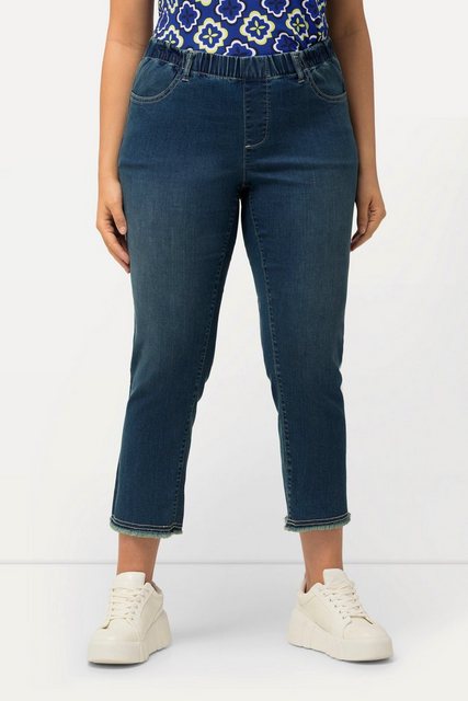 Ulla Popken Regular-fit-Jeans 7/8-Jeans Sienna Fransensaum schmales Bein günstig online kaufen