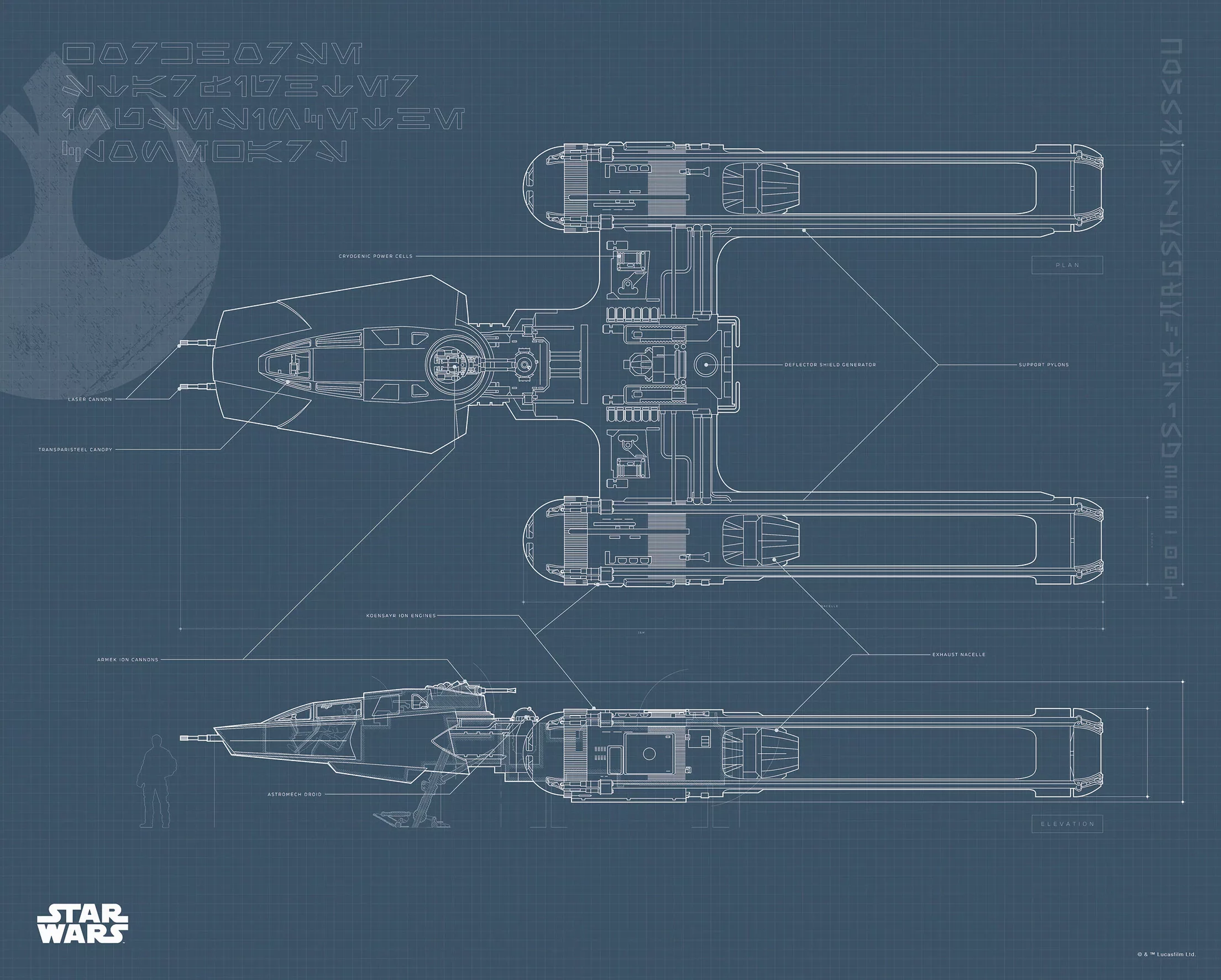 Komar Wandbild Star Wars Y-Wing 50 x 40 cm günstig online kaufen