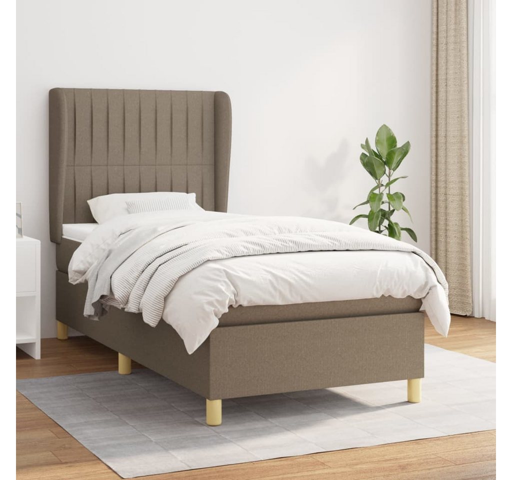 vidaXL Boxspringbett Boxspringbett mit Matratze Taupe 100x200 cm Stoff Bett günstig online kaufen